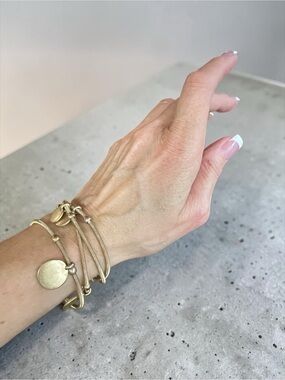 Kenneth Cole Gold Tone Charm Stacking Bracelet Set